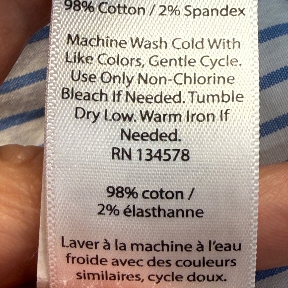 Vineyard Vines Shep & Ian Stretch Blue White Stripe LG Classic Fit Whale Shirt - Picture 5 of 6